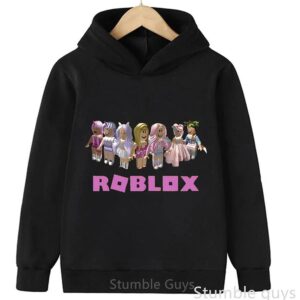Roblox Barn Tröja med huva Roblox Världstryck Pojkar Flickor Mode Värmande Kläder 120