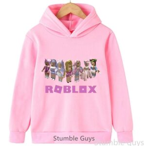 Roblox Barn Tröja med huva Roblox Världstryck Pojkar Flickor Mode Värmande Kläder 130