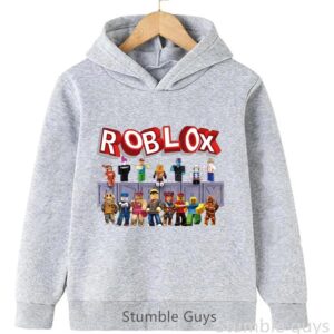 Roblox Barn Tröja med huva Roblox Världstryck Pojkar Flickor Mode Värmande Kläder 150 gray