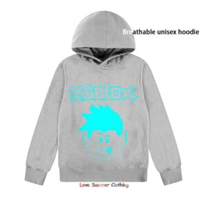 Roblox HD Tryck Barn Huvtröja Casual Unisex Pullover för Pojkar och Flickor 4-14 År Polyester Vardaglig Fritidsklädsel Tryckt Huvtröja Ungdom 130