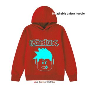 Roblox HD Tryck Barn Huvtröja Casual Unisex Pullover för Pojkar och Flickor 4-14 År Polyester Vardaglig Fritidsklädsel Tryckt Huvtröja Ungdom 140