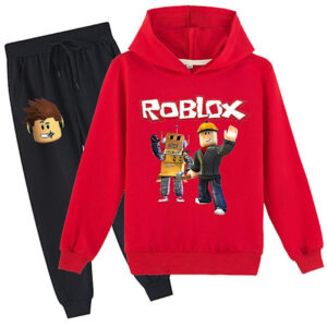 Roblox Hoodie Kostym Barn Varm Hoodie Kläder Roblox Tryckt Hoodie Röd CNMR - Perfet