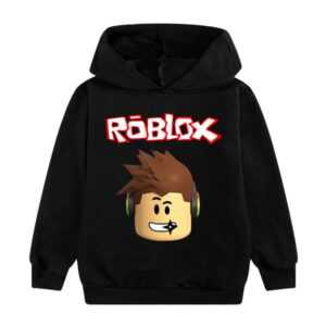 Roblox Hoodie för Barn Ytterkläder Tröja - Hög kvalitet black V