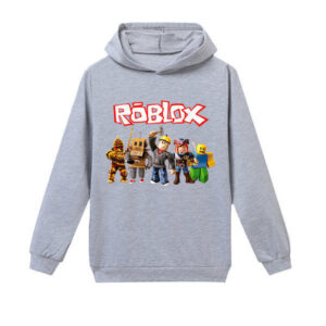 Roblox Hoodie för Barn Ytterkläder Tröja grå grå grå grå 140 cm