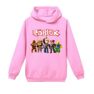 Roblox Hoodie för barn Ytterkläder Pullover Sweatshirt rosa pink