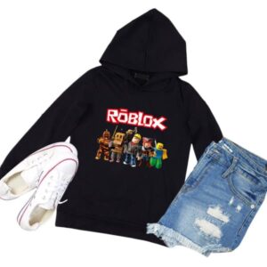 Roblox Huvtröja för barn Ytterkläder Pullover Sweatshirt black