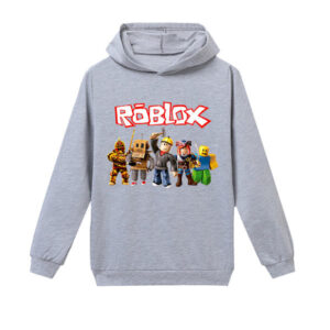 Roblox Huvtröja för barn Ytterkläder Pullover Sweatshirt grå