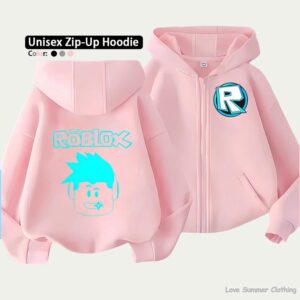 Roblox Kids Zip Hoodie för barn i åldrarna 4-14 Flera mönsteralternativ Unisex Lättviktsjacka med dragkedja HD-tryck Lättburen Sportig och avslappnad stil Polyester 100