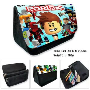 Roblox Pennfodral Roblox Stort dubbelskiktat flik pennfodral Student tryckt pennfodral