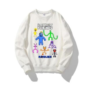 Roblox Rainbow Friends Pullover Varm tröja Rainbow Friends Printed kläder Barn Pullover Gul W