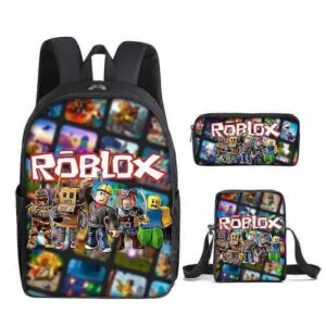 Roblox Skolväska Barnryggsäck Eller Lunchväska Eller Pennfodral Eller 3-dels Set Dinosaurie Tryck Ryggsäck För Barn