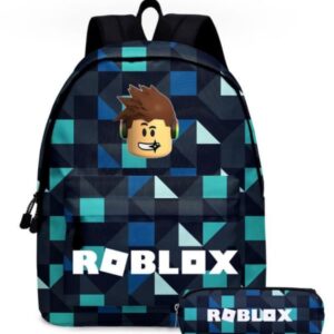Roblox Skolväska Ryggsäck med Pennfodral Skolpennfodral