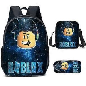 Roblox Spel Ryggsäck Barn Student Tillbaka Till Skolan Ryggsäck Axelväska Lunchväska Pennfodral (C)