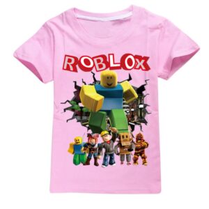 Roblox Spel Tecknad Barn T-shirt Kortärmad 2D Tryckt Vardaglig Anime Sport Topp Perfekt Födelsedagspresent för Barn 140cm