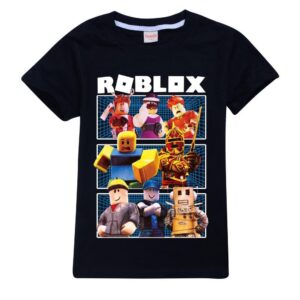 Roblox Spel Tecknad Print Kortärmad T-shirt Trendiga Barnkläder Sommar Topp Barn Födelsedagspresenter 140cm