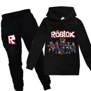 Roblox Tryckt Barn Pojkar Flickor Casual Outfit Hoodie Toppar Joggingbyxor Träningsdräkt Set Träningskläder-WELLNGS