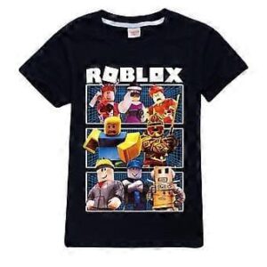 Roblox Tryckt Barn T-shirt Spelare Spelare Fans Pojkar Flickor Sommar Kortärmad Tee Toppar (13-14 År Svart)