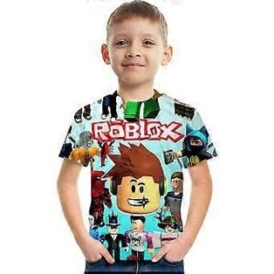 Roblox Tryckta T-shirts med Korta Ärmar för Barn 5-9 År (6-7 År A)