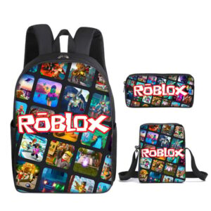 Roblox skolväska tredelad set Roblox spel ryggsäck