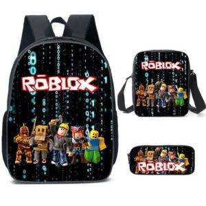 Roblox studentryggsäck, koreansk version av grund- och gymnasieelevers ryggsäck, ins-stil, modetrendryggsäck, tredelat set A9