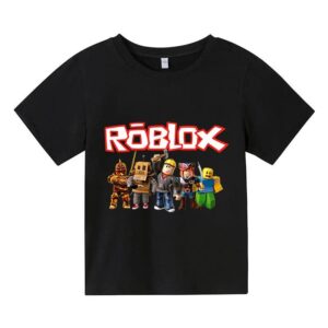 Tecknad Robloxing-barn T-shirt Pojkar Spel Sport Bomullst-shirt Barn Kortärmad Topp Casual Street Harajuku Kläder 120