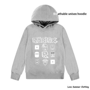 roblox Casual Pullover Hoodie för Pojkar Ålder 4-14 med HD-tryck Tunn Pojkpullover Rea Enkla Flickors Vardagskläder Höst-Hoodie Långärmad Tillbaka till Skolan 140