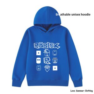 roblox Casual Pullover Hoodie för Pojkar Ålder 4-14 med HD-tryck Tunn Pojkpullover Rea Enkla Flickors Vardagskläder Höst-Hoodie Långärmad Tillbaka till Skolan 110