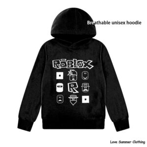 roblox Casual Pullover Hoodie för Pojkar Ålder 4-14 med HD-tryck Tunn Pojkpullover Rea Enkla Flickors Vardagskläder Höst-Hoodie Långärmad Tillbaka till Skolan 120