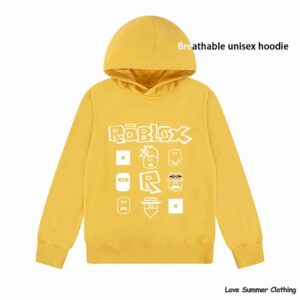 roblox Casual Pullover Hoodie för Pojkar Ålder 4-14 med HD-tryck Tunn Pojkpullover Rea Enkla Flickors Vardagskläder Höst-Hoodie Långärmad Tillbaka till Skolan 160