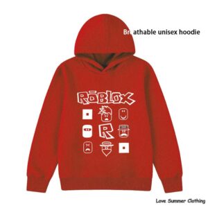 roblox Casual Pullover Hoodie för Pojkar Ålder 4-14 med HD-tryck Tunn Pojkpullover Rea Enkla Flickors Vardagskläder Höst-Hoodie Långärmad Tillbaka till Skolan 130